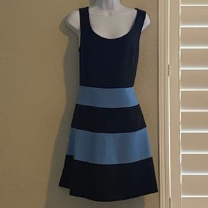 Loft Sleeveless Blue and Black Dress